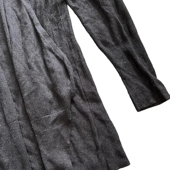 Nic + Zoe Gray Open Front Waterfall Cardigan L - Picture 2 of 5